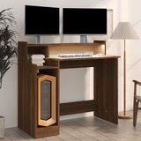  Radni stol s LED svjetlima smeđa boja hrasta 97x45x90 cm drveni | shoptok.hr