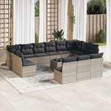  14-dijelni set vrtnih sofa poliratan s jastucima svijetlosivi | shoptok.hr