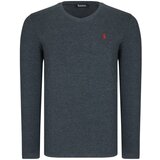 Dewberry T8587 V-NECK MEN'S LONG SLEEVE T-SHIRT-OPEN ANTHRACITE | shoptok.hr