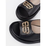 GOODIN Flat sandals black with decoration | ePonuda.com