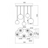  Redo 01-2080 - Visilica na sajli BOWL 5xE27/42W/230V bakar | Eponuda.com