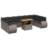 vidaXL 11-dijelni set vrtnih sofa od poliratana s jastucima sivi | shoptok.hr