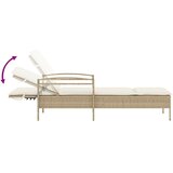  Ležaljka za sunčanje s jastukom bež 63x200x81 cm poliratan | shoptok.hr