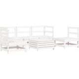 Maison Chic Seti vrtnega pohištva - Vrtna garnitura - Vrtni pohištvo set 6-delna bela trdna borovina, (21817672) | Shoptok.si
