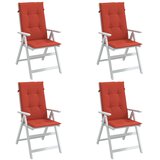  Jastuci za stolice 4 kom prošarano crvena 120x50x4 cm tkanina | shoptok.hr