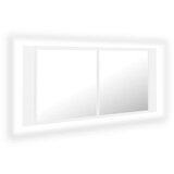 Maison Chic LED Kopalniška omarica - Kopalniški kabinet z ogledalom bela 100x12x45 cm akril, (21794366) Cene