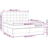  box spring s madracem LED smeđesivi 200x200 cm tkanina | shoptok.hr