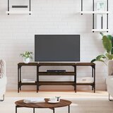 vidaXL TV omarica rjavi hrast 121x35x45 cm inženirski les in železo Cene