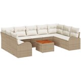  10-dijelni vrtni set sofa s jastučićima bež poli ratan akacija | shoptok.hr