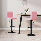 vidaXL Barski stolčki 2 kosa roza žamet | Shoptok.si