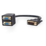 VIDEO splitter Passive DVI-I male to dual VGA female splitter cable, 0.3 m, black, GEMBIRD, A-DVI-2VGA-01 Cijene