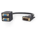 splitter Passive DVI-I male to dual VGA female splitter cable, 0.3 m, black, GEMBIRD, A-DVI-2VGA-01