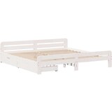 vidaXL Posteljni okvir brez vzmetnice bel 200x200 cm trdna borovina | Shoptok.si