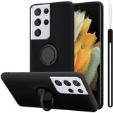 Cadorabo Ohišje, združljiv s Samsungom v tekoči črni barvi - zaščitni pokrov iz fleksibilnega silikona TPU z obročem, (20595226) | Shoptok.si