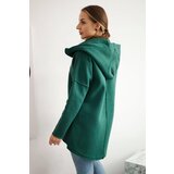 Kesi Insulated sweatshirt with a longer back and pockets dark green | shoptok.hr