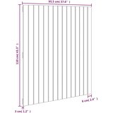  Zidno uzglavlje crni 95,5x3x110 cm od masivne borovine | shoptok.hr