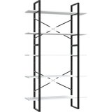 Maison Chic Knjižna omara - Knjižni regal 5-nadstropna bela 100x30x175 cm inženirski les, (21726361) | Shoptok.si