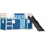 Krevet na kat s toboganom i zavjesama plavi 90 x 200 cm | Eponuda.com