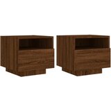  The Living Store Nočna omarica z LED lučkami 2 kosa rjavi hrast 40x39x37 cm - Nočna Omarica, (21448606) | Shoptok.si