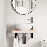  Nosači polica za Lavabo - Umivaonik 2 kom crni trapezni čelični | shoptok.hr