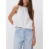 Reserved Pamučna vezena bluza - krem | shoptok.hr
