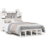 Maison Chic Posteljni Okvir - Dvoposteljna postelja brez vzmetnice bela 135x190 cm trdna borovina, (22082360) | Shoptok.si