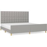 Maison Chic Posteljni okvir - Dvoposteljna postelja - Zakonska postelja brez vzmetnice svetlo siv 200x200 cm blago-J4183, (21768069) | Shoptok.si