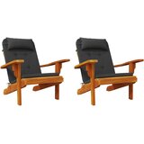  Jastuci za stolicu Adirondack 2 kom crni od tkanine Oxford | shoptok.hr