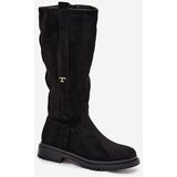 Boto Women's Insulated Flat Heel Boots Eco Suede Black Delyssa | shoptok.hr