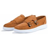 Ducavelli Airy Genuine Leather and Suede Men's Casual Shoes, Suede Loafers, Summer Shoes Tan. Cene