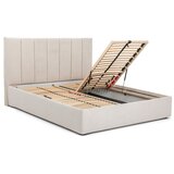 Bonami Selection Bež tapecirani bračni krevet s podnicom i prostorom za odlaganje 160x200 cm Thessa Bold Line – | shoptok.hr