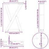  Noge za klub stolić 2 kom Crne 28 x (42-43,3) cm Čelične | shoptok.hr