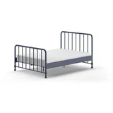 plavi metalni krevet s podnicom 140x200 cm bronxx