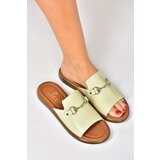 Fox Shoes Beige Genuine Leather Women's Daily Slippers Cene