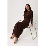 Trendyol Modest Ženska haljina Tctss25Eb00027, Braon Cene