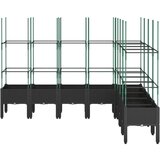  Cvetlično korito z oporno mrežo črno 200x160x142,5 cm PP | Shoptok.si