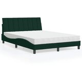  Krevet s madracem Hanko tamnozeleni 140x190 cm baršunasti | shoptok.hr