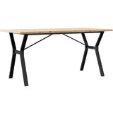  Blagovaonski stol Y-oblika 140x80x75,5 cm od borovine i čelik | shoptok.hr