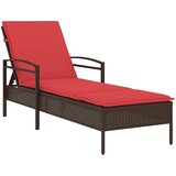  | Ležaljka | s jastukom 1-osoba Smeđa 63 x 200 x 81 cm poliratan | shoptok.hr