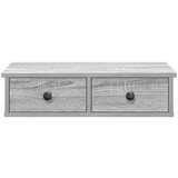 vidaXL Stenska polica s predali artisan hrast 60x28x15 cm inž. les | Shoptok.si