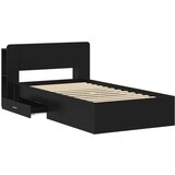  Okvir kreveta s pohranom Crna 75 x 190 cm Konstruirano drvo - Crna 75 x 190 cm bez središnje police | shoptok.hr