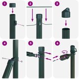  Stup za ogradu 7 pcs Zelena Čelik | shoptok.hr