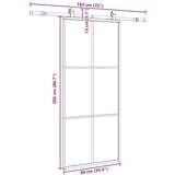 vidaXL Klizna vrata s priborom crna 90 x 205 cm od ESG stakla | shoptok.hr