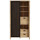 Premium Living Visoka Komoda Jytana, Barva Hrasta, Črna | Shoptok.si