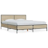  Posteljni okvir sonoma hrast 160x200 cm inž. les in kovina | Shoptok.si