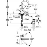 Grohe enoročna armatura za umivalnik z zgornjim delom sifona Eurosmart Cosmopolitan (32830001) Cene
