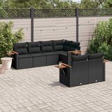 vidaXL 7-dijelni set vrtnih sofa od poliratana s jastucima crni | shoptok.hr