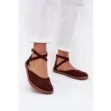 Zazoo Ladies Suede Ballerinas Barefoot with Straps 191 Chocolate | shoptok.hr