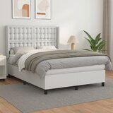 Maison Chic Box spring postelja - Vzmetna postelja z vzmetnico bel 140x190 cm umetno usnje SL20349, (21892449) | Shoptok.si