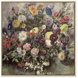  Slika - Eugène Delacroix – Bouquet of Flowers 40x40 U prirodnom drvenom okviru | shoptok.hr